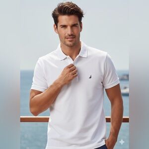 Nautica Men's Classic White Polo